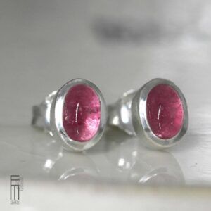 kleine rosa Turmalin Ohrstecker Silber
