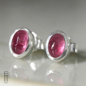 kleine rosa Turmalin Ohrstecker Silber