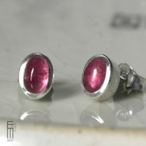 kleine rosa Turmalin Ohrstecker Silber