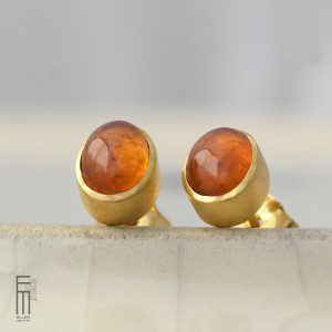 mandarin granat ohrstecker gold