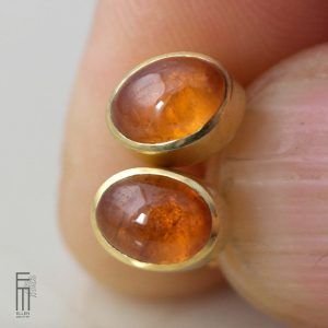 mandarin granat ohrstecker gold