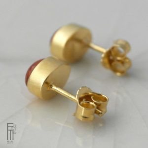 mandarin granat ohrstecker gold