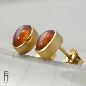mandarin granat ohrstecker gold