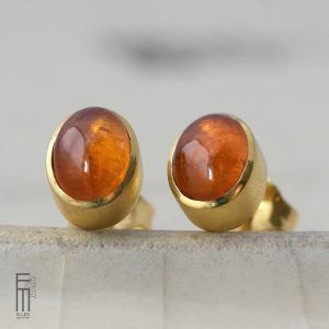 mandarin granat ohrstecker gold