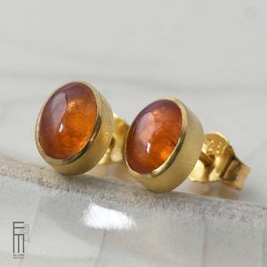 mandarin granat ohrstecker gold