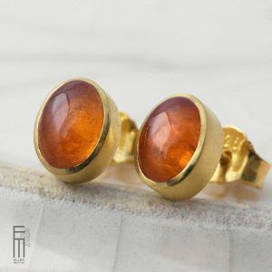 mandarin granat ohrstecker gold