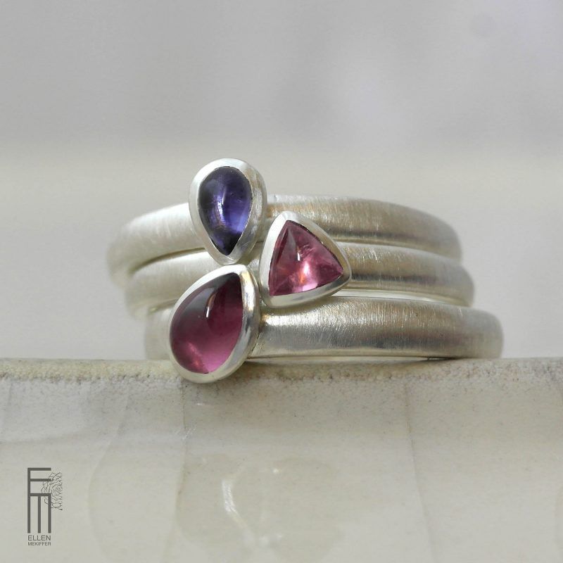Edelstein Ringe aus Silber