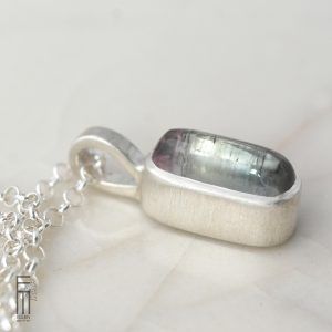 grauer Turmalinanhänger Silber