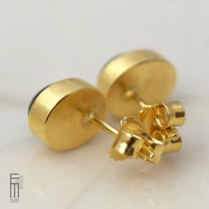 rosa Granat Ohrstecker Gold