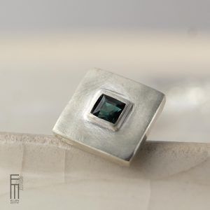 blauer Turmalin Anhänger aus Silber