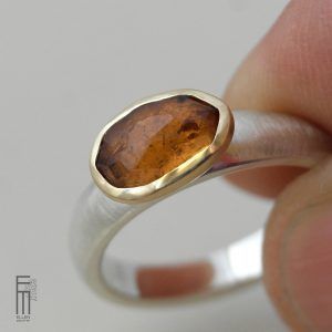 Spessartin Granat Ring Gold Silber