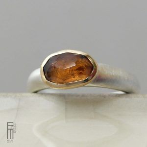 Spessartin Granat Ring Gold Silber