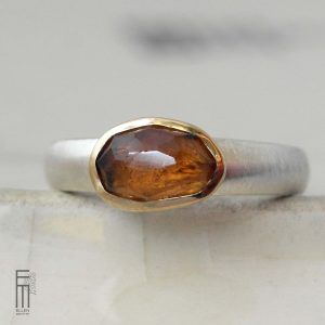 Spessartin Granat Ring Gold Silber
