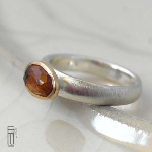 Spessartin Granat Ring Gold Silber
