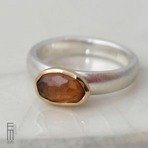 Spessartin Granat Ring Gold Silber