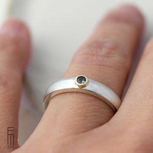 grüner Saphir Ring Gold Silber