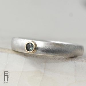 grüner Saphir Ring Gold Silber