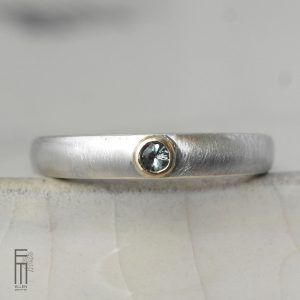 grüner Saphir Ring Gold Silber