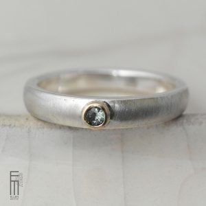 grüner Saphir Ring Gold Silber