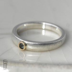 grüner Saphir Ring Gold Silber