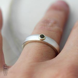grüner Turmalin Ring Gold/ Silber