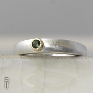 grüner Turmalin Ring Gold/ Silber