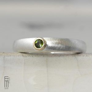 grüner Turmalin Ring Gold/ Silber
