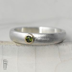 grüner Turmalin Ring Gold/ Silber