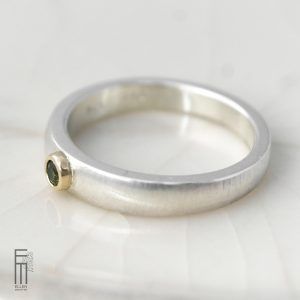 grüner Turmalin Ring Gold/ Silber