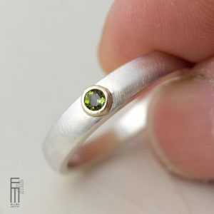 grüner Turmalin Ring Gold/ Silber