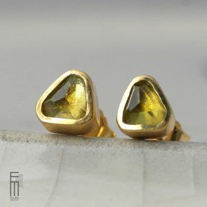 hellgrüne Turmalin Ohrstecker goldplattiertes Silber