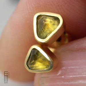 hellgrüne Turmalin Ohrstecker goldplattiertes Silber