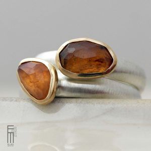 Spessartin Granat Ring Gold Silber