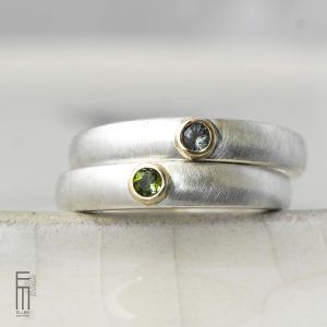 Turmalin Saphir Ring Gold Silber