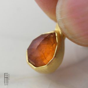 Mandarin Granat Anhänger Gold