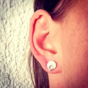 runde Ohrstecker Silber rosa Turmalin