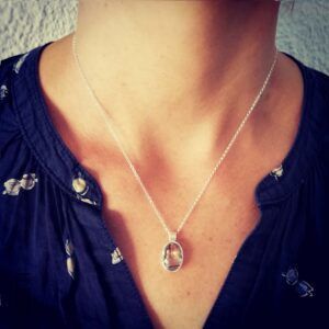 transparenter Rutilquarz Anhänger aus Silber