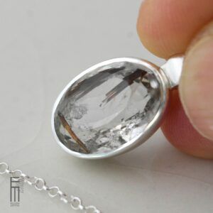 transparenter Rutilquarz Anhänger aus Silber