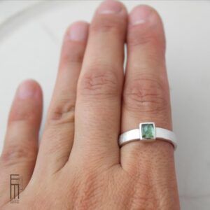Herrenring mit grünen Turmalin
