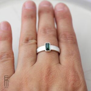 Herrenring mit grünen Turmalin