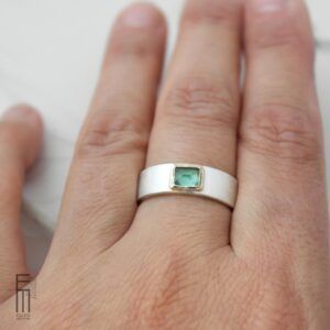 Ring Männer grüner Turmalin Gold