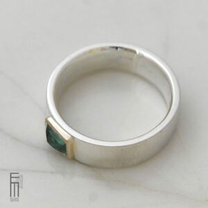 Ring Männer grüner Turmalin Gold