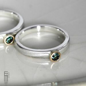 blauer Turmalin Ring Gold Silber