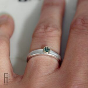 blauer Turmalin Ring Gold Silber