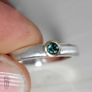 blauer Turmalin Ring Gold Silber