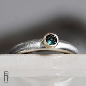 blauer Turmalin Ring Gold Silber