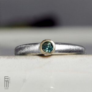 blauer Turmalin Ring Gold Silber