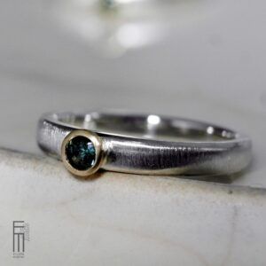 blauer Turmalin Ring Gold Silber