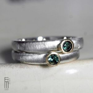 blauer Turmalin Ring Gold Silber