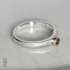 blauer Turmalin Ring Gold Silber
